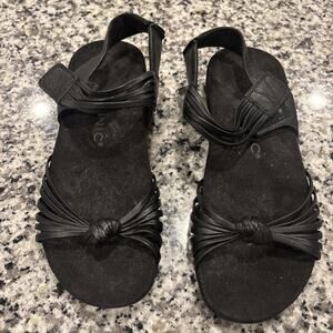 Vionic Sandals Womens 6 Rest Talulah Strappy Black Leather Open Toe TVW5660